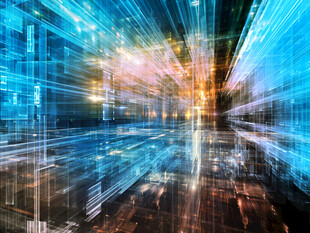 未来科技感城市光影景观