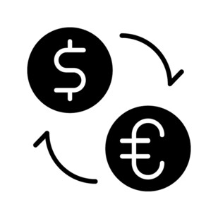美元欧元货币兑换图标