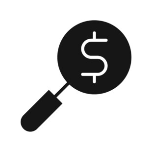 放大镜下的美元符号