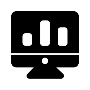 电脑屏幕上的统计图表