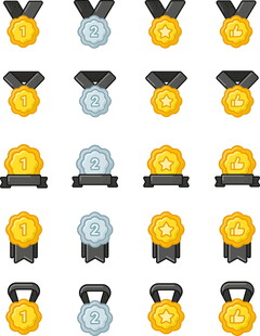 多样奖牌图案