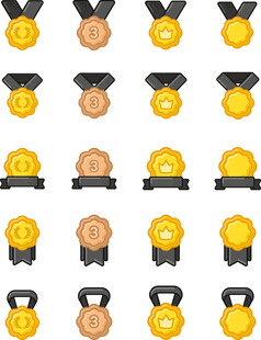 多样奖牌图标集合