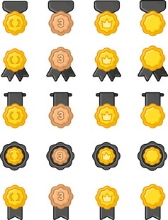 多彩勋章徽章图标