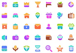 多彩扁平风图标 