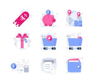 购物与金融图标 