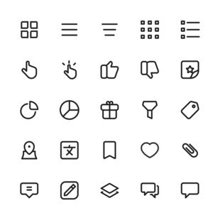 简约线性图标集合