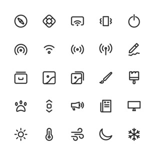 简约线条风格多功能图标