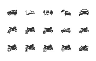 多样摩托车图标 