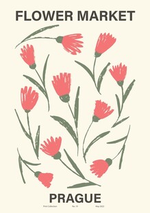 布拉格花市花卉插画