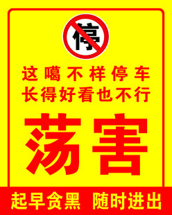 禁止停车警示标语