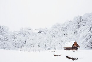 雪覆山村美景