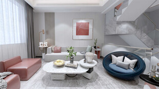 现代简约风客厅室内场景