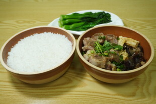 钵子豉钵子菌菇排骨饭套餐