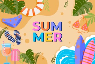 夏日海滩插画