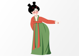 唐代仕女形象插画