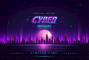 赛博夜景派对海报