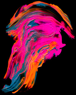 色彩斑斓的抽象人物轮廓