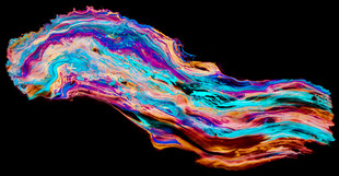 彩色流动线条抽象艺术图