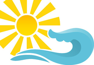 太阳与海浪图标设计