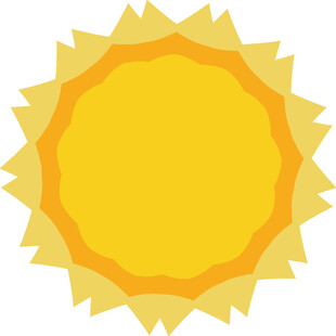 简约卡通风格黄色太阳图案