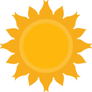 卡通风格黄色太阳图标