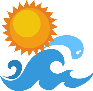 夏日阳光海浪图标