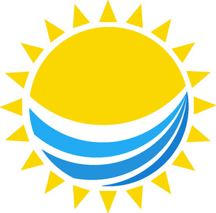 太阳与波浪标志图案