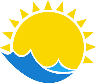 太阳与海浪标志图案