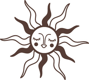 可爱卡通太阳形象插画