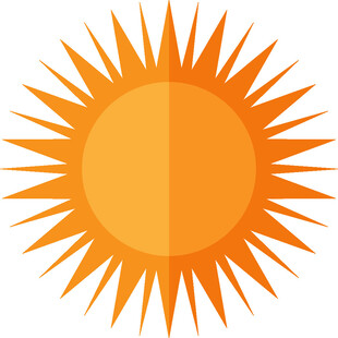 简约橙色太阳图标