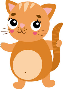 可爱站立小猫形象