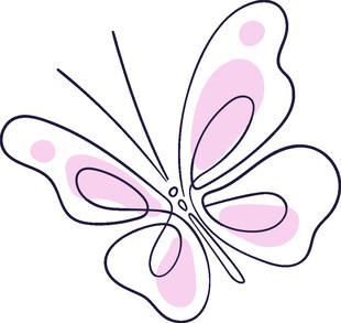 粉色蝴蝶插画图案设计