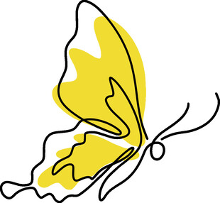 黄色蝴蝶插画