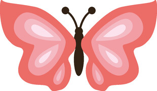 粉色蝴蝶插画图案