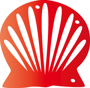 红色扇贝形状图标
