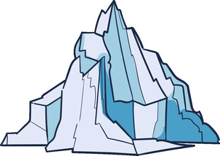 卡通风格的蓝色冰山