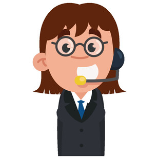 客服女孩戴耳麦微笑服务