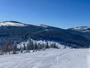 冬日雪山滑雪场景