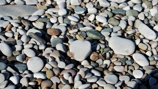 海滩上的多彩碎石