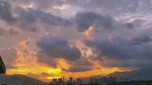 壮丽晚霞天空美景