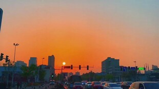 城市黄昏车流美景