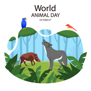 世界动物日森林动物图景