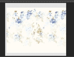 蓝白花卉水彩画背景图