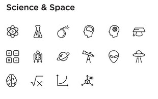 科学与太空相关图标
