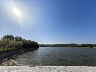 河畔阳光美景
