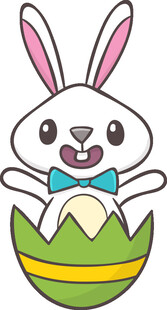 兔子从彩蛋中探出身子