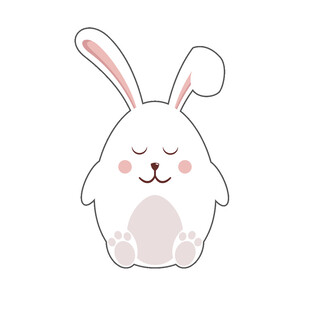可爱闭眼小兔子插画