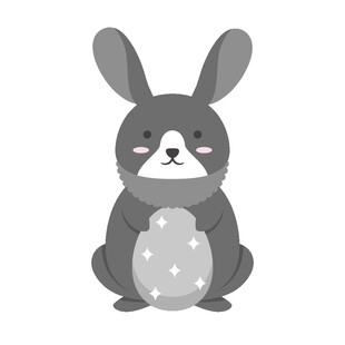 可爱灰兔子卡通形象