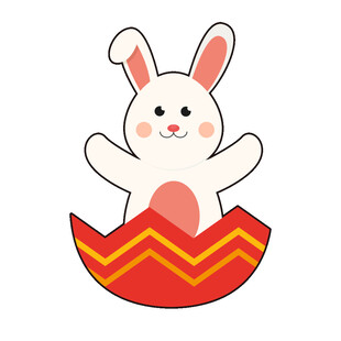 兔子从彩蛋中探出身子