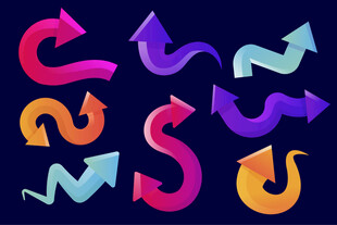 多彩创意箭头图案集合